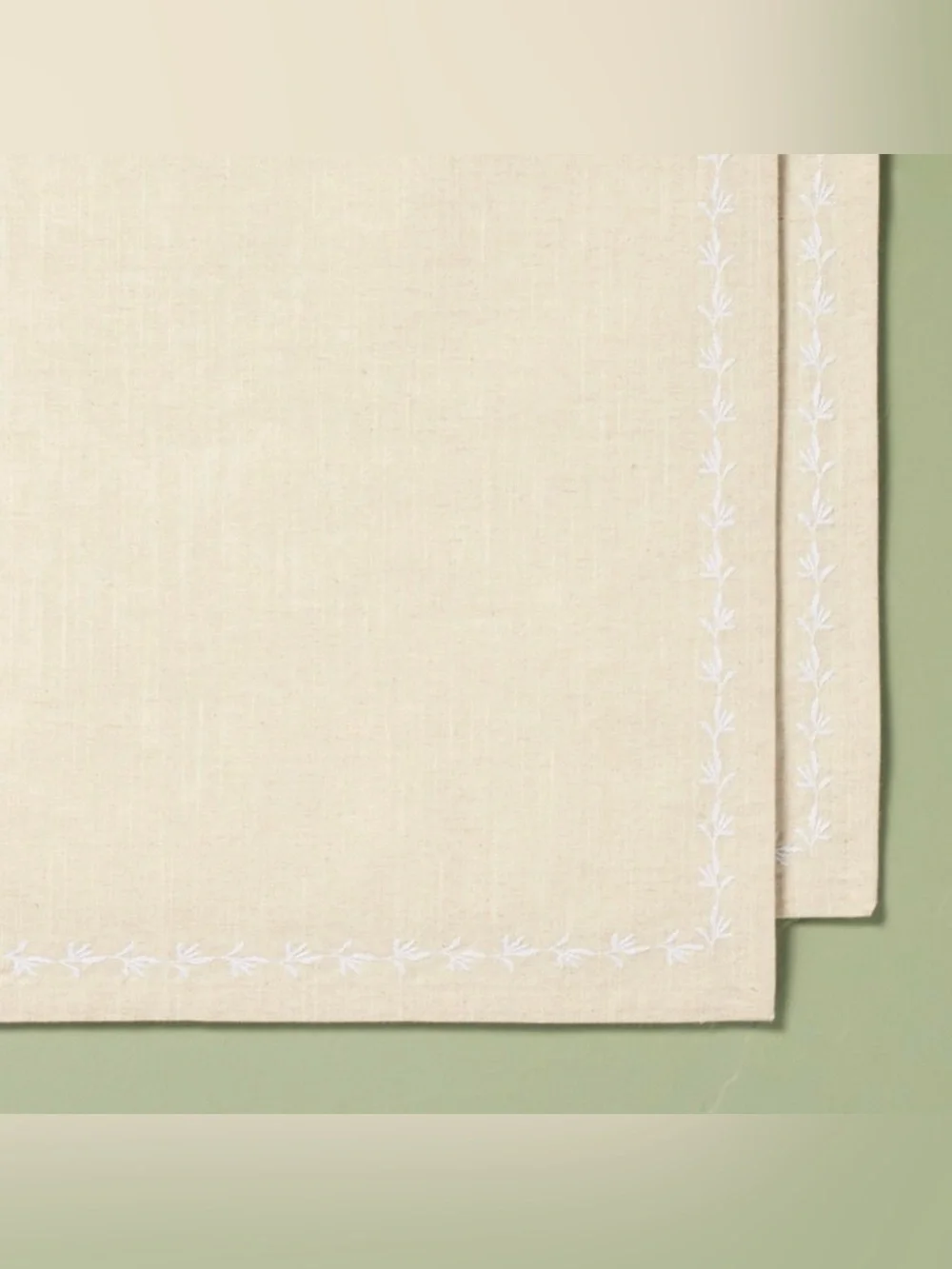 4pk Embroidered Border Cloth Cream Napkins - Hearth & Hand™ with Magnolia